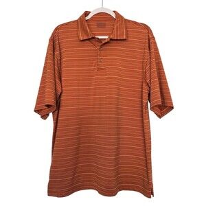 Slazenger‎ Men’s Orange Striped Short Sleeve Polo Size L
